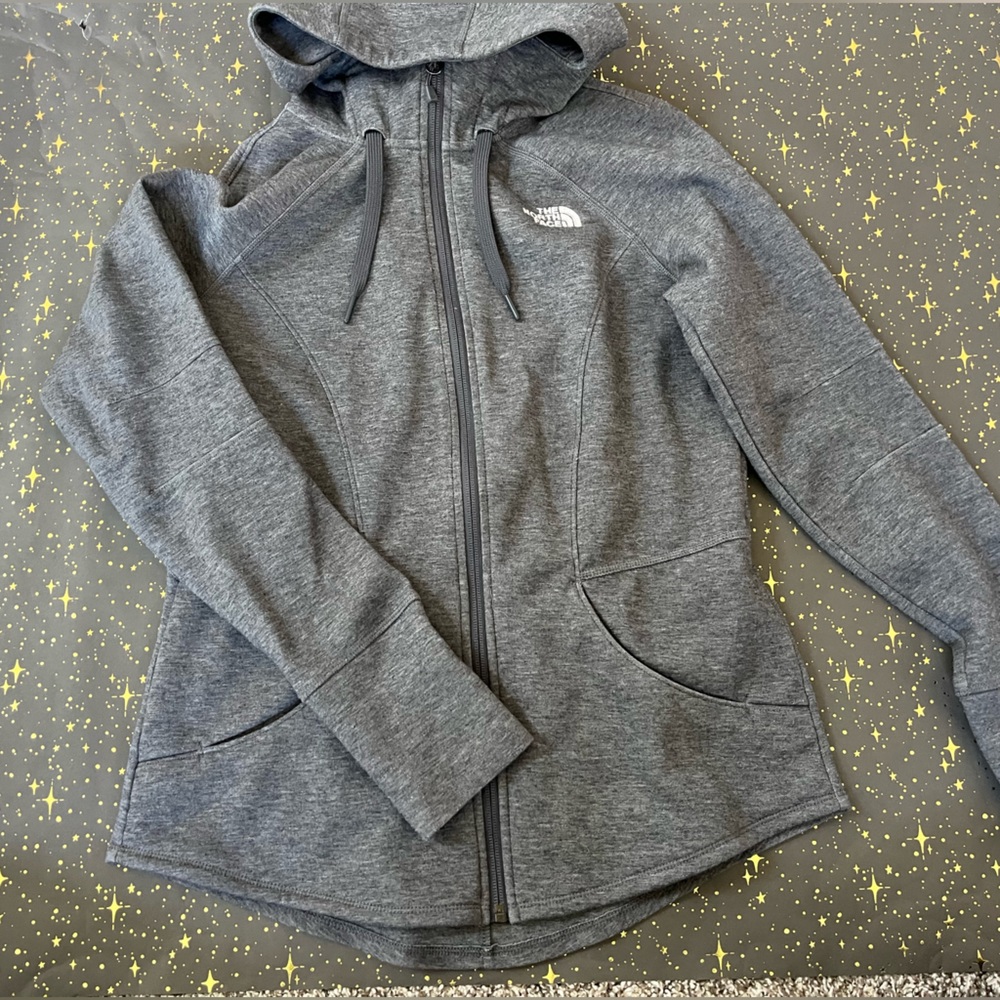 North Face Zip Up Gray